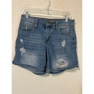 Copperflash Sz 6 Jean Shorts Medium Wash Destroyed Denim